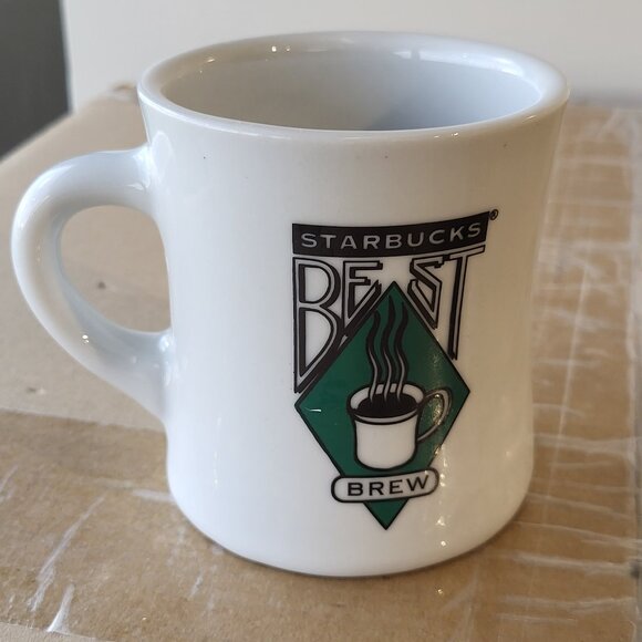Starbucks Best Brew Coffee Mug Cup 8oz Restaurant Diner Style Concave GUC BIN E - Picture 1 of 8